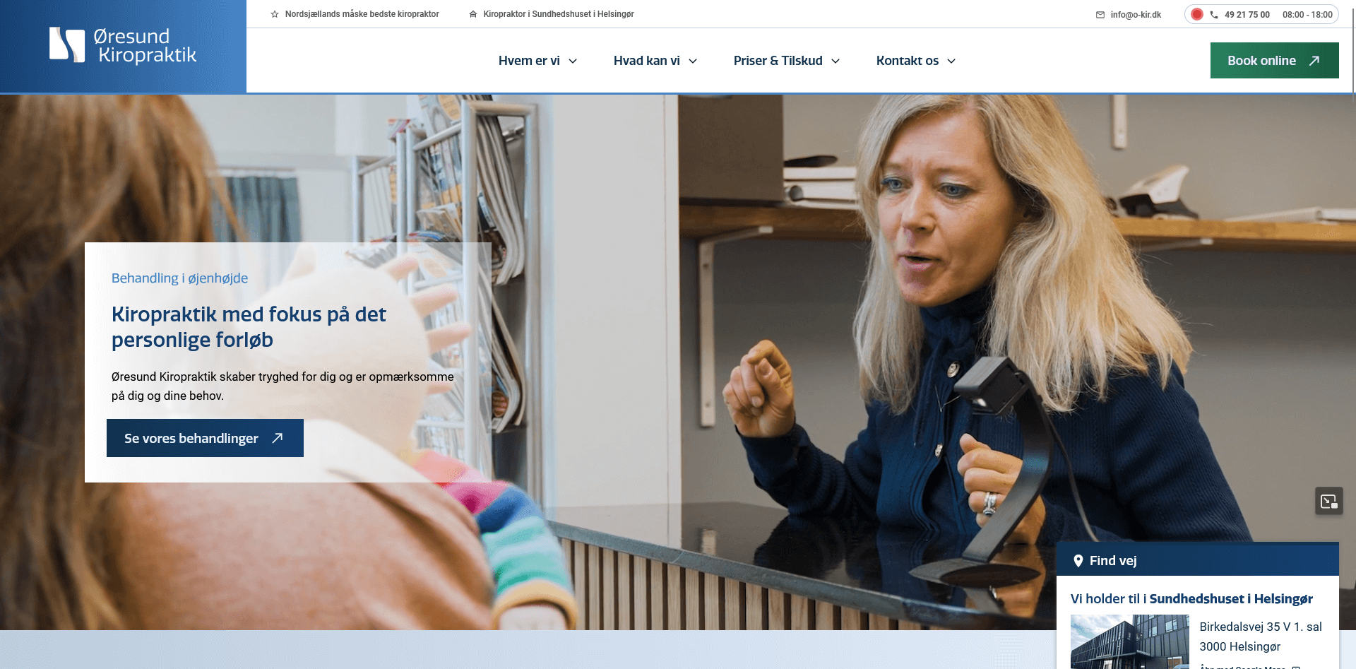 Øresund Kiropraktik homepage